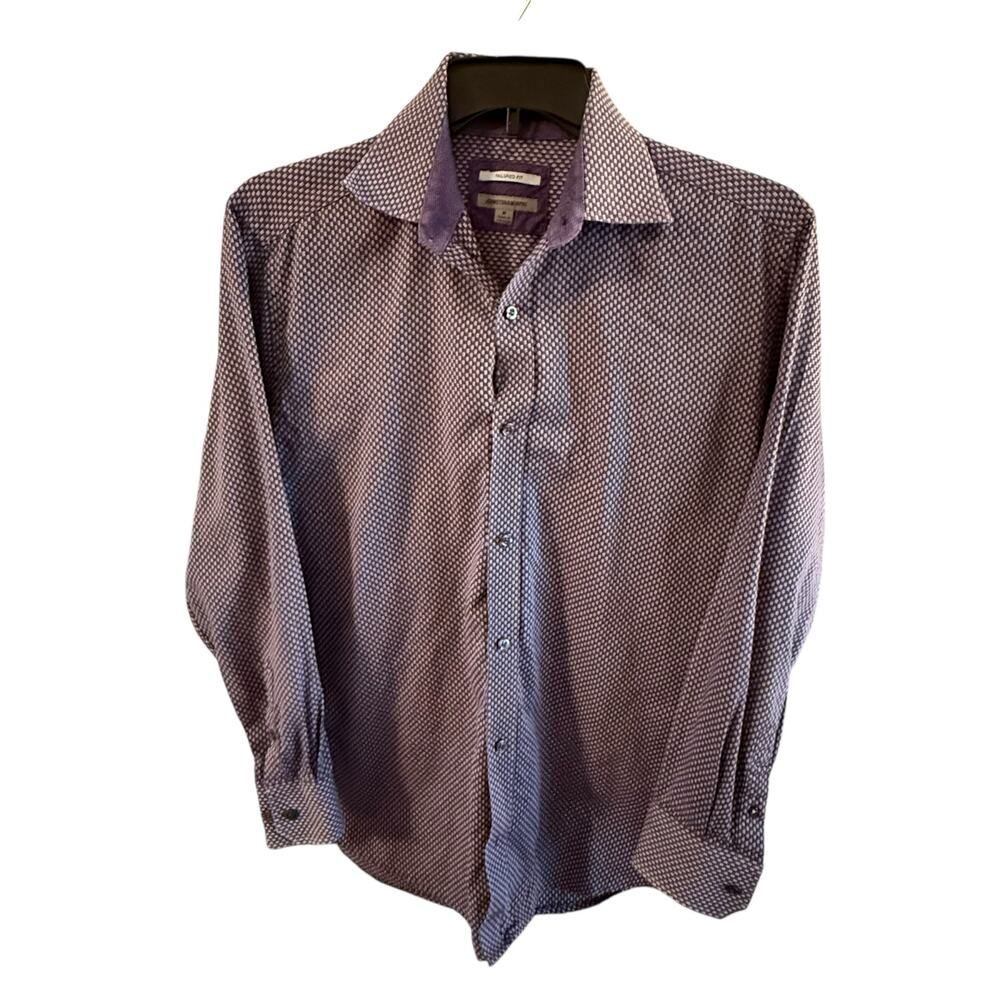 Johnston & Murphy Long-Sleeve Button Down Purple Shirt Size Medium